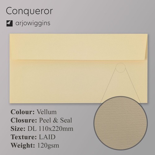 Conqueror vellum envelopes - vellum, dl