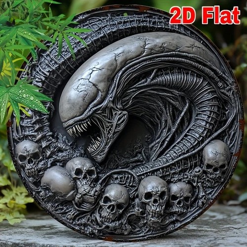 Alien skull round - alien,