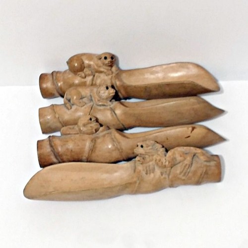 Antique carved scoops - scoops, of