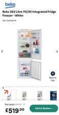K54275heb 70/30 Beko Integrated Fridge Freezer Brand New Ex Display Pls See Pics