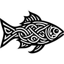 'Celtic Fish' Unmounted Rubber