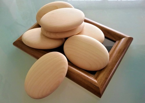 Large wooden pebbles - large, natural