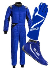 FIA SPARCO Sprint SET Suit Shoes Gloves Racing Rally BLUE