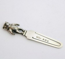 Sterling solid sterling silver teddy bear Edwardian bookmark 1910 Adie & Lovekin