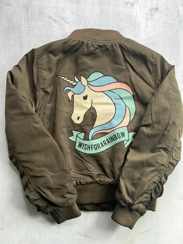Girls khaki green unicorn - h&m,