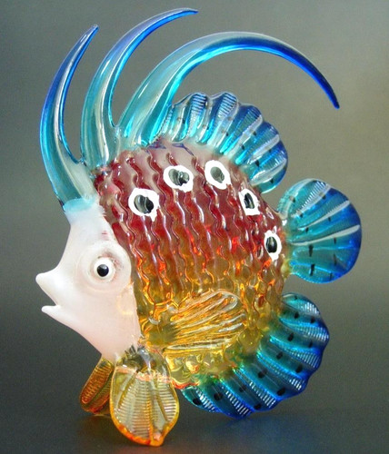 Large glass fish figurine - glass,