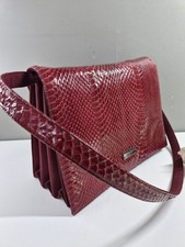 Vintage MISSONI Designer Handbag Red Snakeskin Leather and Fabric