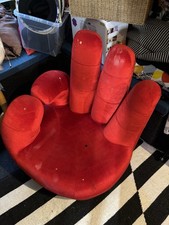 Funky OK Finger hand shaped Fabric Swivel Chair Red 