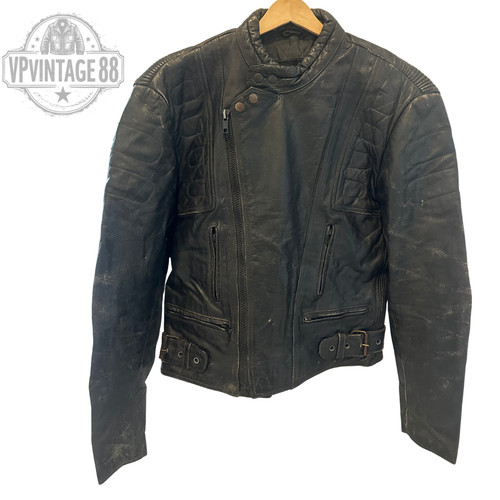 Vintage leather black biker - leather,