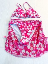 Girls Pink 3 Piece Bikini Set