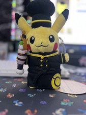 Official Pokémon cafe Pikachu Chef Black Center RARE With Tags JAPANESE
