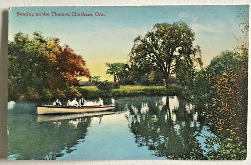Antique postcard boating - antique,