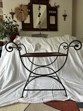 Regency Stool With Leather And Cast Iron