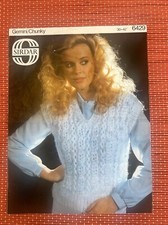 WOMENS MOHAIR V NECK JUMPER SLIP 30”-42” VTG SIRDAR GEMINI KNITTING PATTERN 6429