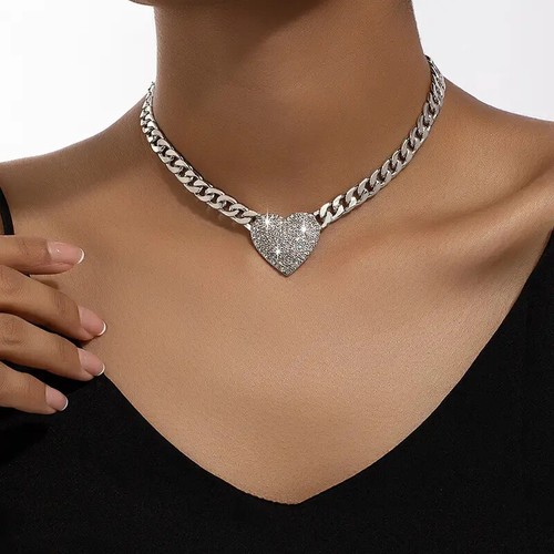 Punk heart shaped rhinestones - punk,