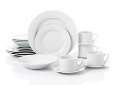 20pc White Rimmed Dinner Set