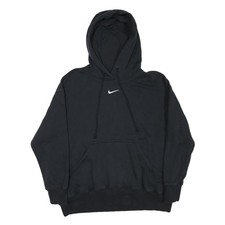 NIKE Mens Black Hoodie M Cotton Blend Pullover Long Sleeve Sportswear