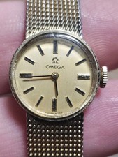 Vtg Omega 17 Jewels 485 Swiss 14k Gold Filled Lady Watch Champion 10k GF Band