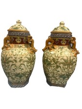 Pair Of Urn Chinese Crackle