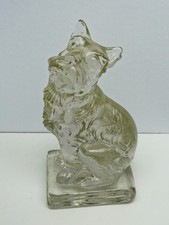 Goebel 1979 Clear Glass Moulded Figurine of a Scottish Terrier Dog 21cm tall