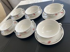 6 x Johnson Brothers Summerfields Soup Bowl & Saucer - excellent condition 