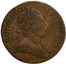 1 HALF PENNY - CHOICE OF YEAR FROM 1770-1807 GEORGE III - GREAT BRITAIN