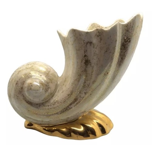 Vnt ceramic shell vase - ceramic, pearl