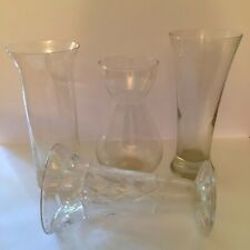 Selection of 4 Large Glass Vases; Used, Assorted Sizes, Makers, All Solid Glass