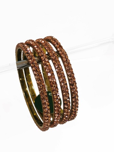 Crystal diamante bangles - crystal,