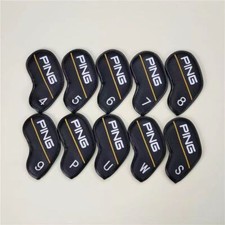 “10Pcs” Golf Club Iron Head Cover For PING Classic Yellow-Line Magnetic 4-9+PWUS