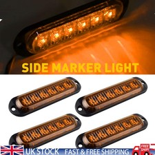 4x Amber 6- Led Side Indicator