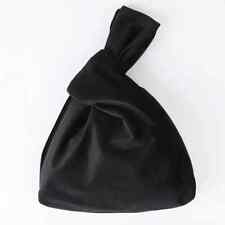 Japanese & Korean Style Black  Velvet Knot Bag Small Wrist Bag