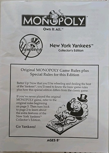 2006 monopoly yankees - 2006, ny