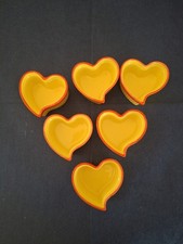 6 x Heart Shaped Ramekins Red