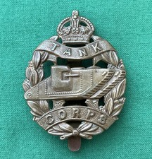 WW1, The Tank Corps "KC" ~ 100% Genuine British Military Cap Badge...