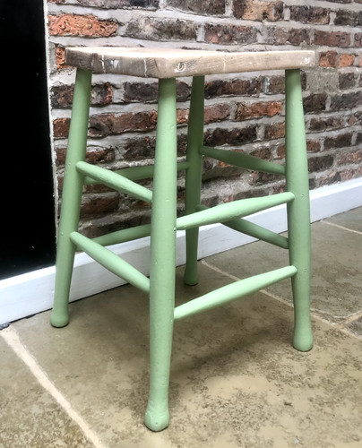 Vintage wood stool painted - vintage, stool,