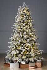 Christmas Tree Frosted Flocked 5FT 6FT 7FT LED Warm White Silverton Pine Luxury