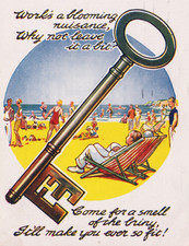 1937 Bamforth Seaside Comic No 3962 Postcard Ramsgate Beach Key KGVI Stamp