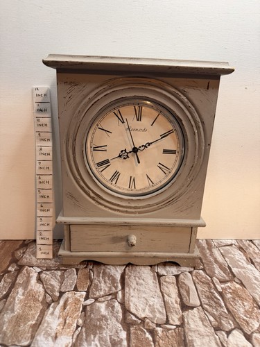 Distressed clock with draw - distressed,