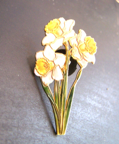 Bunch daffodills enamel - a,