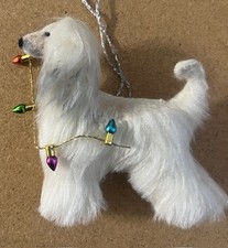  AFGHAN HOUND with CHRISTMAS LIGHTS - Part needle felted DOG