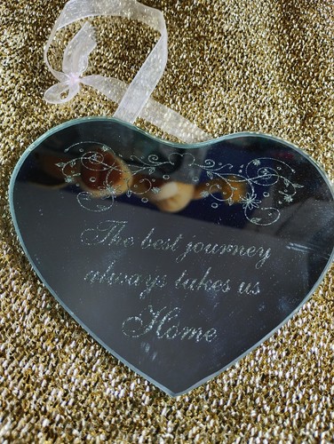 Mirror hanging ribbon heart - hanging,