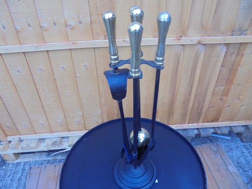 Vintage black brass fireplace - black/brass,