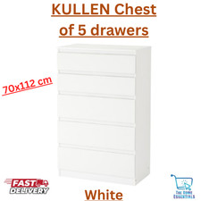 IKEA KULLEN 5-Drawer Chest Modern Sleek Bedroom Storage Unit White 70x112 cm
