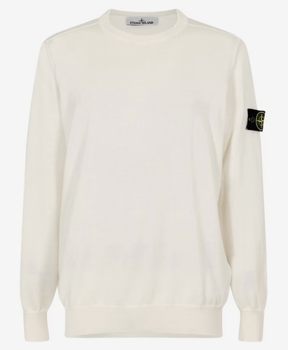 Stone island white - crew, neck