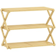 HOMCOM Folding Bamboo Shoe