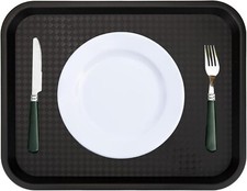2x Yarlung Fast Food Tray Black 35 x 26 cm Plastic Plastic Serving Tray - NEW