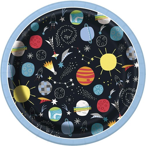 Space party plates rocket - space,