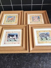 set of 4 nursery farmyard animal pictures