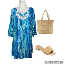 Boutique Turquoise Wave Print